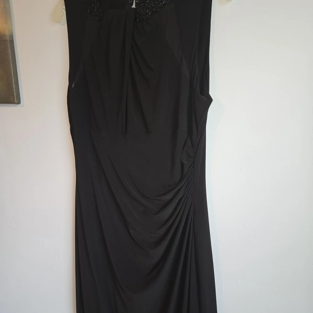 Lauren Ralph Lauren Black Maxi Dress with Beaded Neckline - Picture 7 of 9